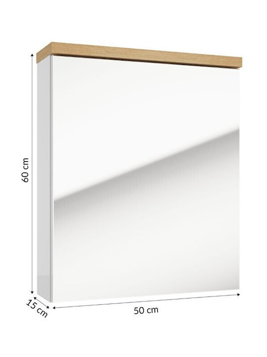 Deftrans Καθρέπτης Μπάνιου με Ντουλάπι 60x50cm Λευκός