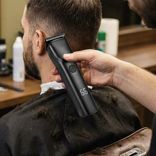 Avizar Rechargeable 5v Hair Clipper Led Screen Precise Cut Black