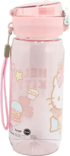 Gim Hello Kitty Hello Kitty Plastic Kids Water Bottle Thermos with Straw Multicolour 600ml
