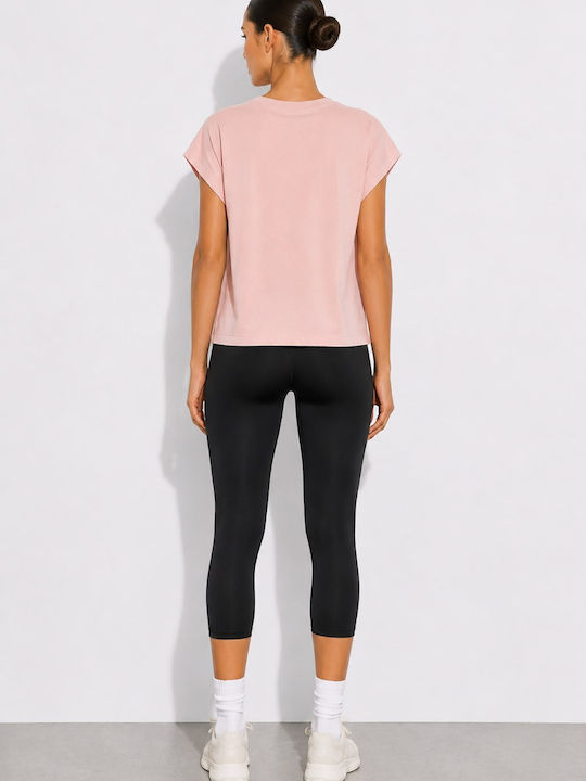 Damen Bluse Baumwolle Kurzärmelig Rosa