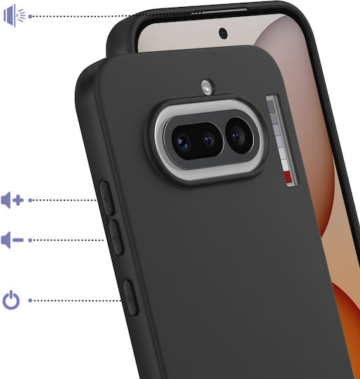 Avizar Case Nothing Phone 4a In Soft Shockproof Oleophobic Silicone Black