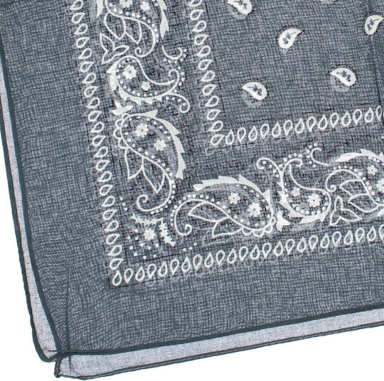 Bandană Din Bumbac Mărime 55 X 55 Cm Imprimeu Mandala Gri Închis Es2202