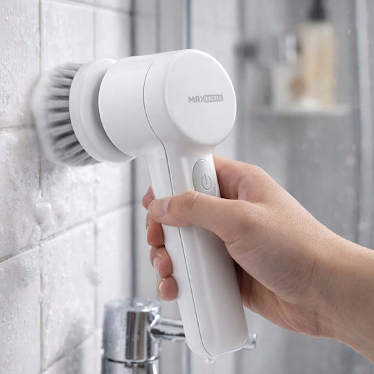 Max Excell Wireless Rechargeable Electric Rotary Cleaning Brush White