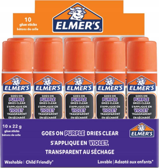 Elmer's Κόλλα Stick 22gr 10τμχ Μωβ