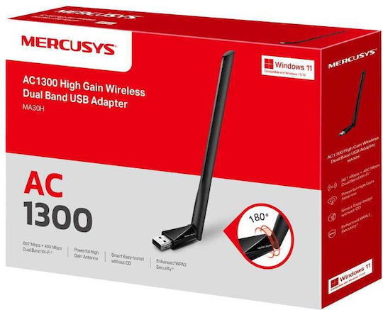 Mercusys MERMA30H Αντάπτορας Δικτύου USB με Ασύρματη Σύνδεση Wi-Fi