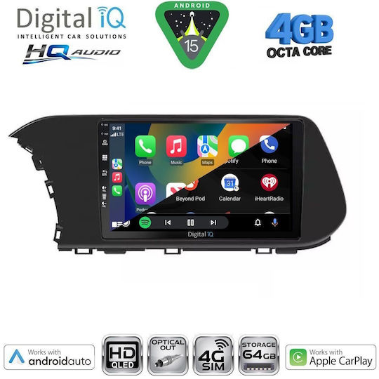 Digital IQ Ηχοσύστημα Αυτοκινήτου για Hyundai i20 / Bayon 2020 (Bluetooth/USB/WiFi/GPS/Apple-Carplay/Android-Auto) με Οθόνη Αφής 10"