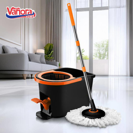Vanora Kunststoff Mop Eimer mit Auswringer Schwarzer