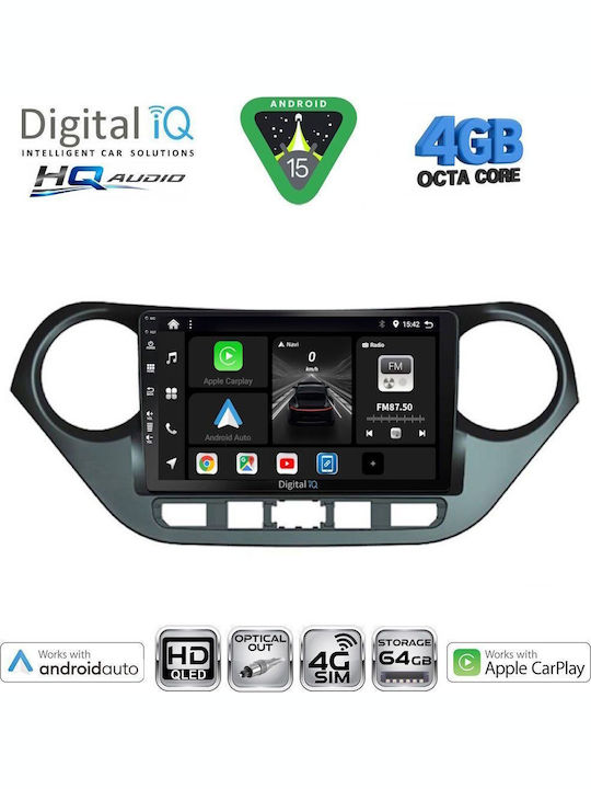 Digital IQ Car Audio System for Hyundai i20 / Bayon 2020 (Bluetooth/USB/WiFi/GPS/Apple CarPlay/Android Auto) with 10" Touch Screen