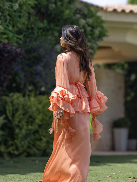 Maxi Dress for Wedding - Christening Coral