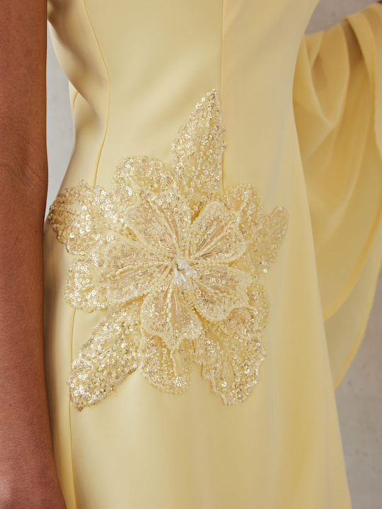 Καλοκαιρινό Mini Βραδινό Φόρεμα Butter Yellow