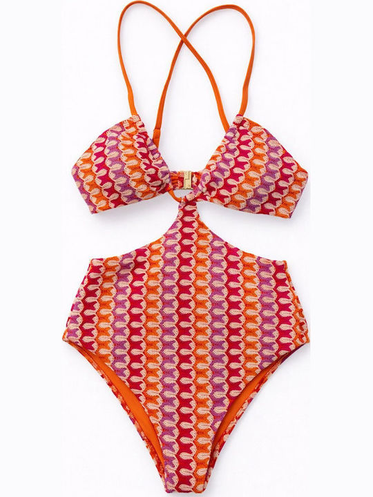 Swimsuit With Cutouts Orange