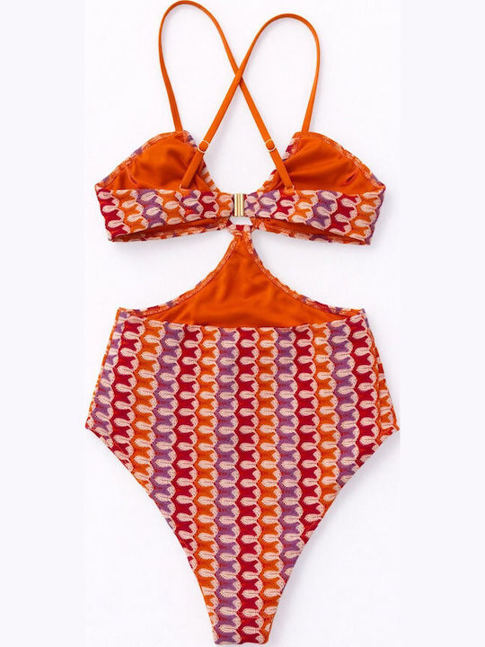 Swimsuit With Cutouts Orange