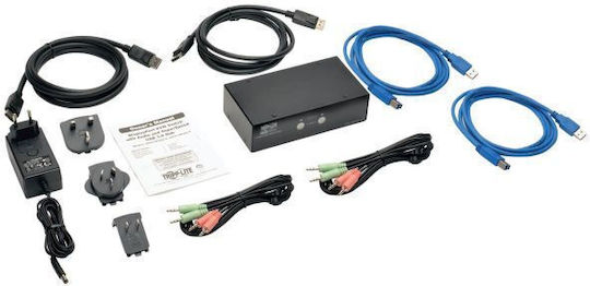 Eaton B004-DPUA2-K KVM и превключвател на данни с DisplayPort / USB / Аудио / USB 2.0