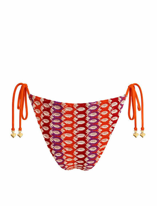Bikini Slip με Κορδονάκια Πορτοκαλί