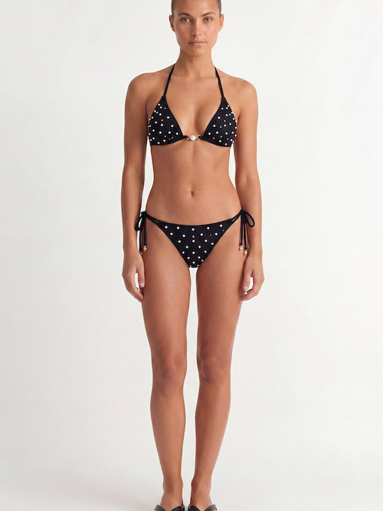 Bikinihosen Brasil mit Schnürung Schwarz