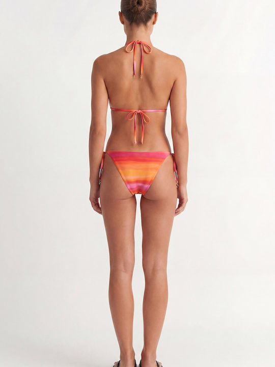 Bikini Slip με Κορδονάκια Πορτοκαλί