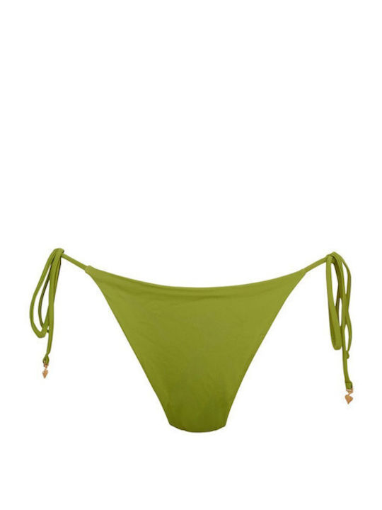 Bikini Slip Cu Dantelă Verde