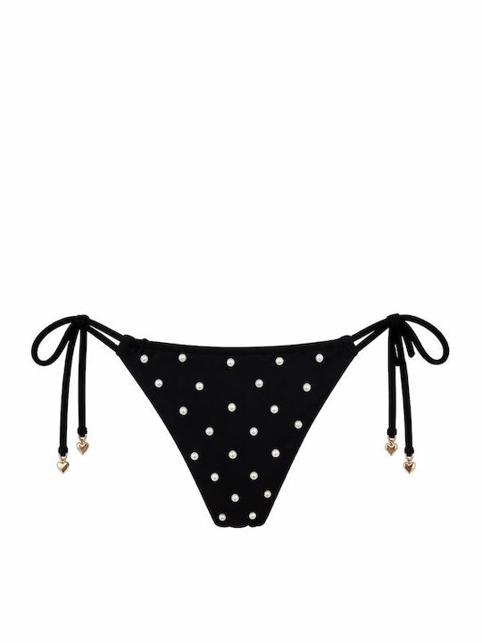Bikinihosen Brasil mit Schnürung Schwarz