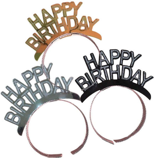 Happy Birthday Headband Set 6 Pieces 3 Colors
