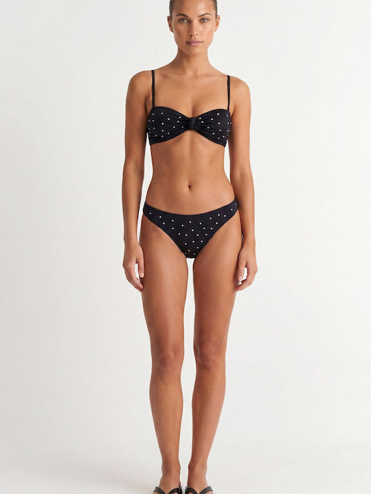 Strapless Bikini Top με Ενίσχυση Μαύρο