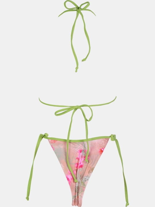 Set Bikini Triangle Floral Pink