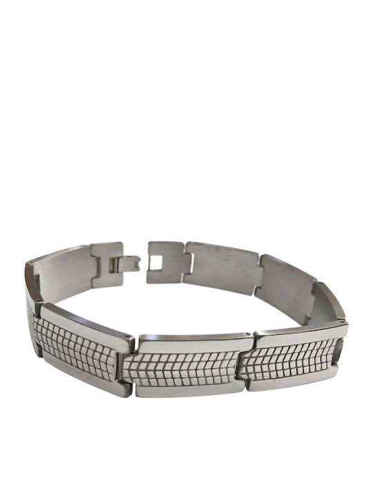 Kalliopi Silver Men's Steel Bracelet