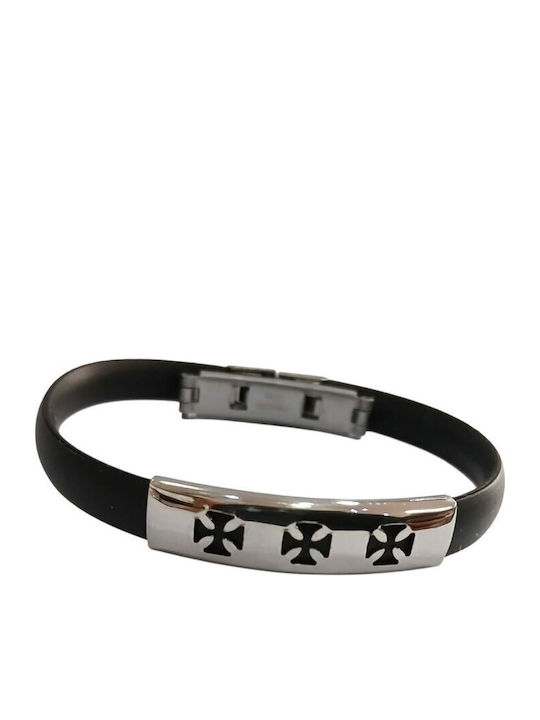 Kalliopi Silver Ανδρικό Βραχιόλι από Ατσάλι