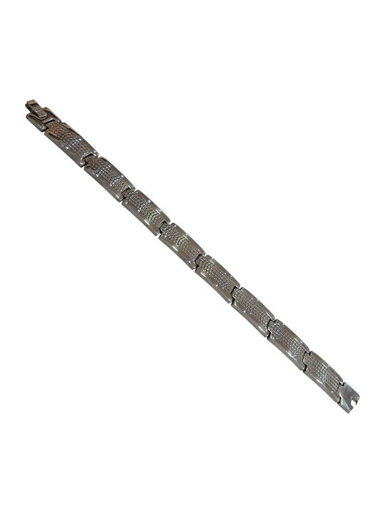 Kalliopi Silver Ανδρικό Βραχιόλι από Ατσάλι 23cm