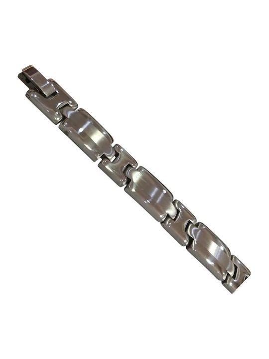 Kalliopi Silver Men's Steel Bracelet 21cm
