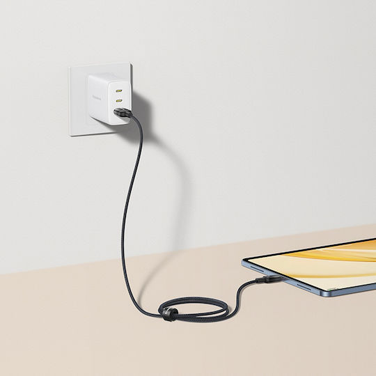 Baseus USB 2.0 Кабел USB-C Мъжки - USB-A 100W Сребрист 1m E0420802