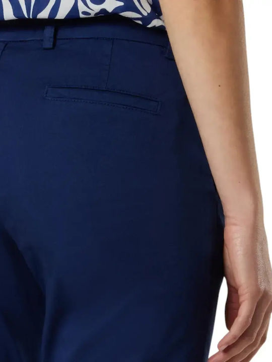 Damen Chino Hose Baumwoll-Set in Schlank Passform Blau