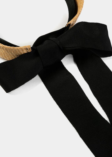 Haar Stirnbänder Natürliche Raffung Schwarze Schleife – One Size