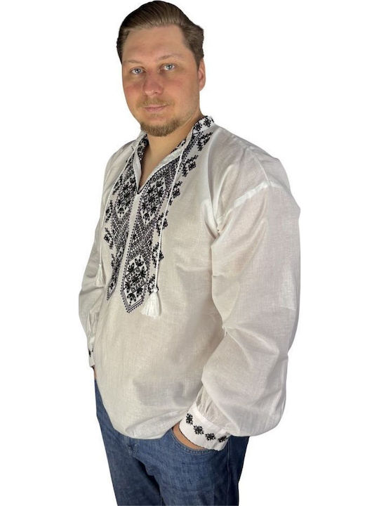 Bluza Mânecă Lungă Alb/Negru