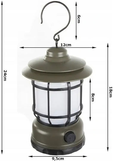 Verk Group Φανάρι Led Επαναφορτιζόμενο για Camping Χακί