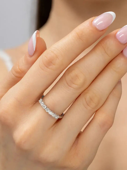 Women's Spinner Ring with Diamond in 18K White Gold