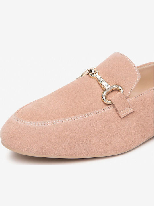 Leather Women's Moccasins In Pink Colour