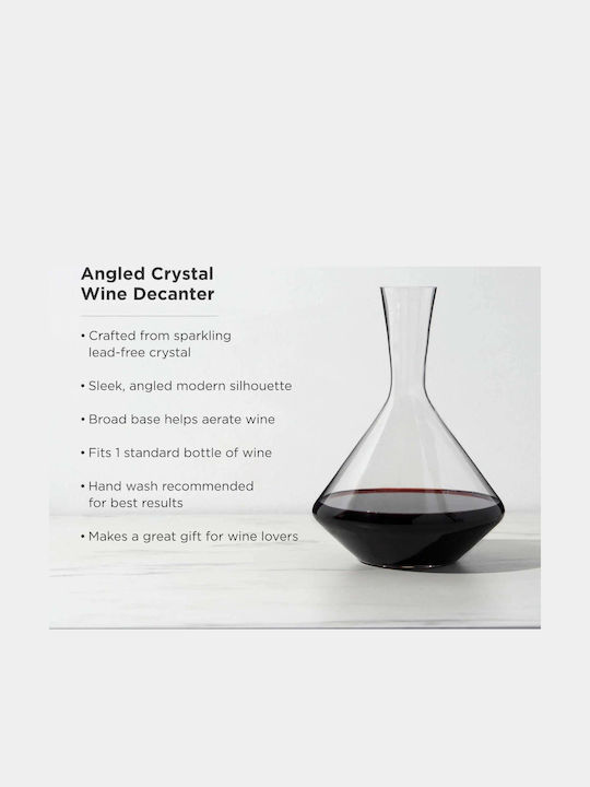 Viski Raye Angled Crystal Wine Decanter with Stopper 1800ml