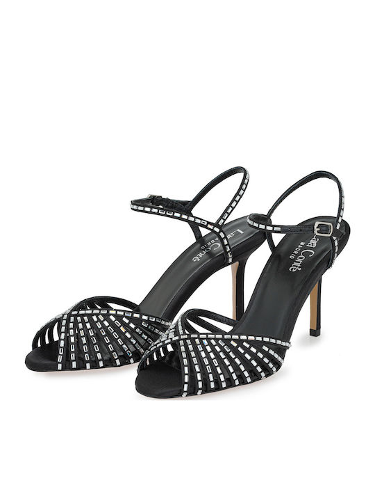Damen Sandalen mit Strass Schwarze