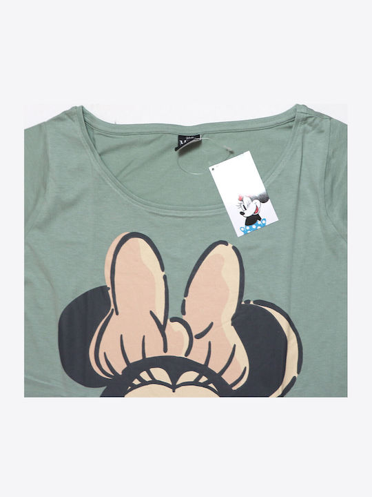 Disney Καλοκαιρινό Γυναικείο Νυχτικό Μέντας Minnie Mouse