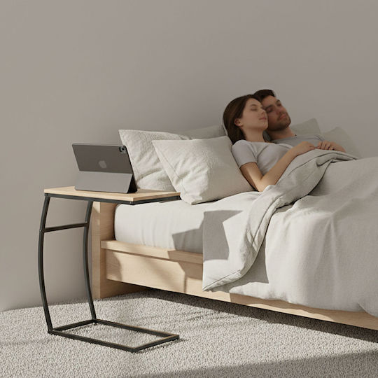 Masă Laterală Rectangulară din Lemn Black/Brown M47.5xL25xÎ58.5 cm
