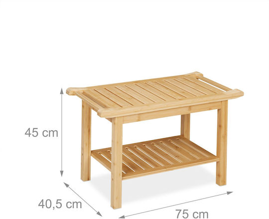 Măsuță Centrală Rectangulară din Bambus Bej M75xL40.5xÎ45cm