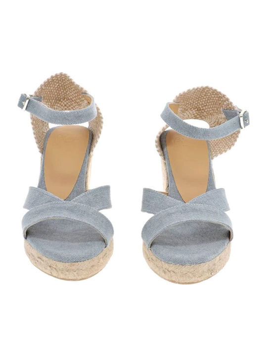 Summer Women's Platform Espadrilles Style Light Blue