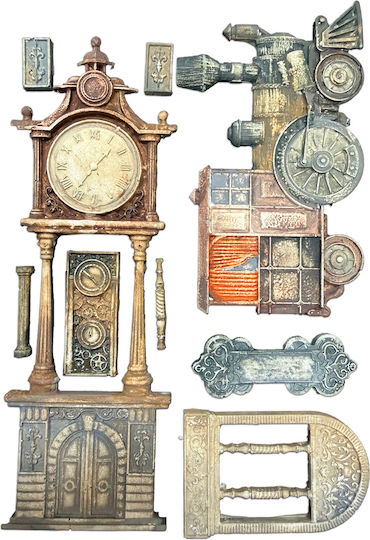 Silicone Mold A5 15×21cm Stamperia Gardens Time Train Clock