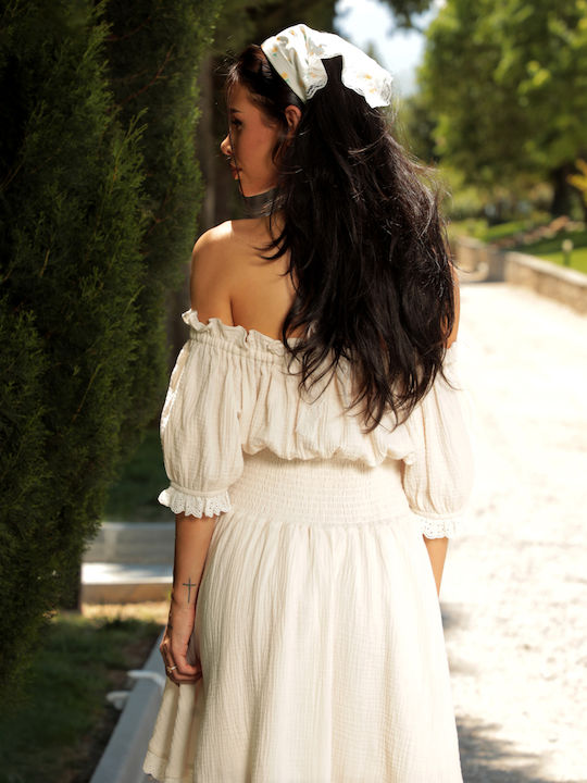 Mini Damenkleid Ecru