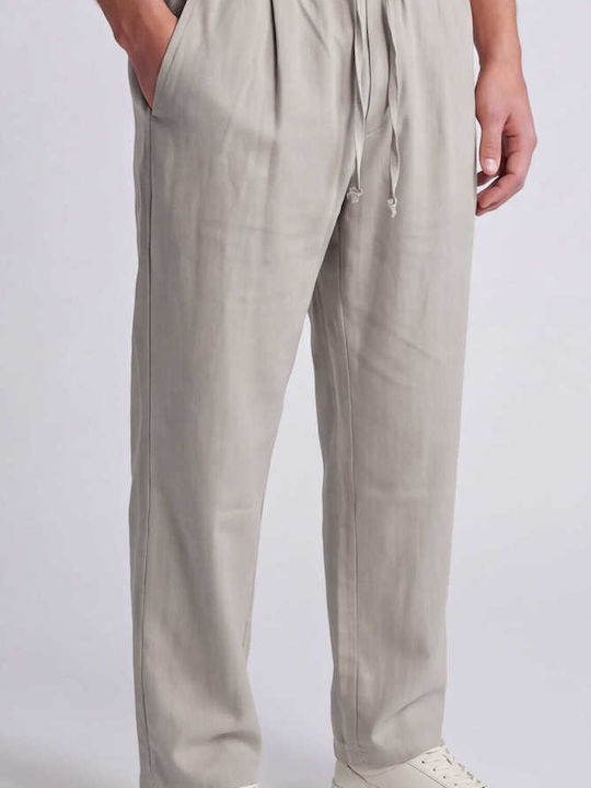 Μακρυμάνικo Λινό Overshirt σε Φαρδιά Γραμμή Sand
