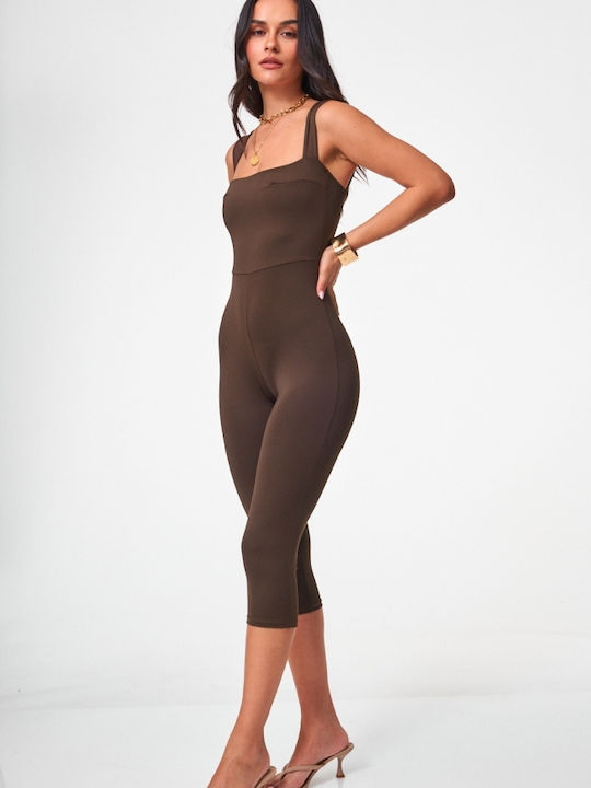 Women's Brown One-piece Jumpsuit Dark