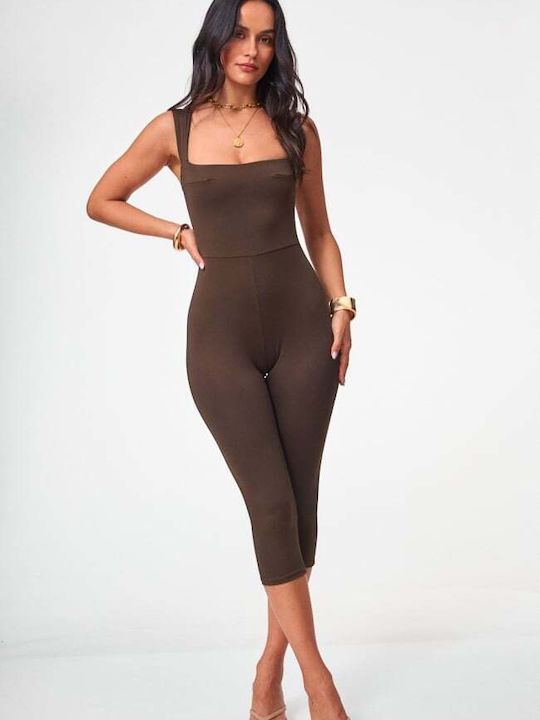 Women's Brown One-piece Jumpsuit Dark