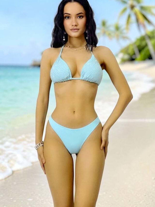 Set Bikini Brazil Ψηλόμεσο Baby Blue