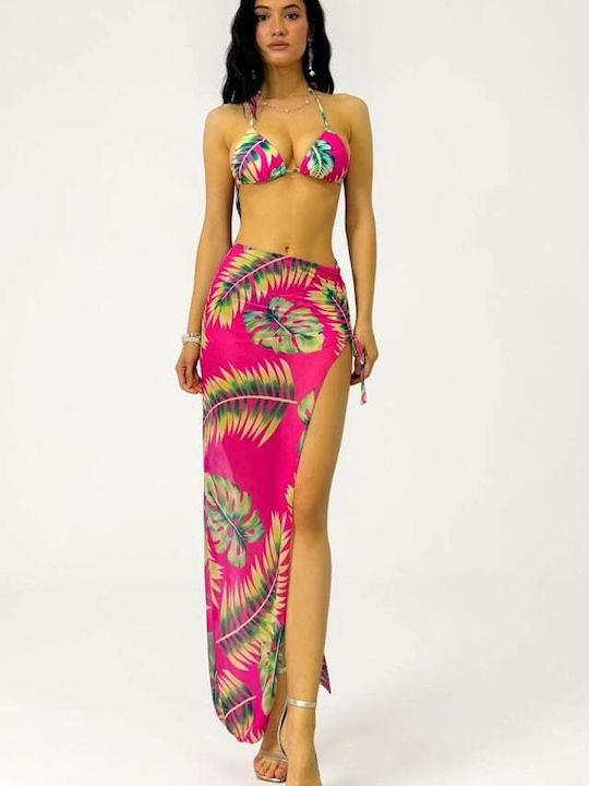 Set Bikini 3 Τεμαχίων Τριγωνάκι Fuchsia