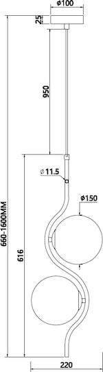 Sun Light Висящо осветително тяло Черен 22x15см. Sun Light Висящо осветително тяло Черен 22x15см.